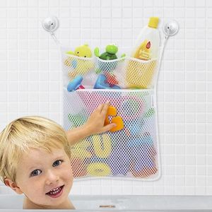 Förvaringslådor baby leksak mesh väska badkar badtub docka arrangör sug badrum grejer netto barn spel