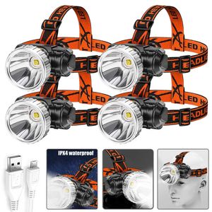 Head lamps LED Headlamp Fishing Headlight USB Rechargeable Portable Flashlight Lantern Headlamp Outdoor Camping Headlight for Hiking P230411