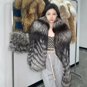 Women's Fur Faux 2023 real sable Winter Import Coat Weave Whole Skin Thick Female Long Sleeve Short Natural Coats 231124