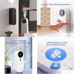 Essential Oils Diffusers Wall Mount Aroma Diffuser 5 Levels Adjustment With Big Display Sn Oil Living Room 230701 Drop Delivery Home G Dhubc