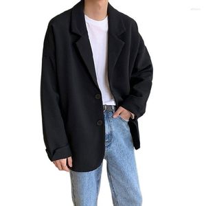 Jackets masculinos Autumn Winter Terno casual coreano Pacote pequeno solto preto Cinzento Correio Uma entrevista formal ruas 2023