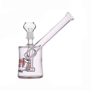 Mini Hitman Smoking Water Pipe Narghilè US Popolari Dab Cups Recycler Dab Rigs Beaker Bong con 21 14mm Joint Glass Oil Burner Pipe Cheapest