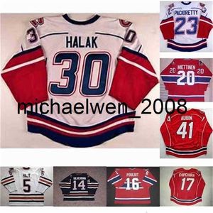 Weng Ha Milton Bull Dogs 20 Antti Miettinen 7 de janeiro Horacek 16 Marc Pouliot 41 Mathieu Aubin 25 Branco 21 Jonathan Ferland Hockey Jersey