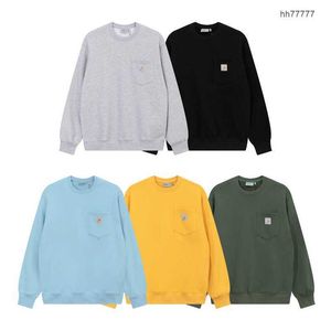Men's Hoodies Sweatshirts Carha Wip Pocket Label Solid Classic Basic Fashion Brand Men's and Women's Lovers Round Neck Sweater Cotton 4jxl