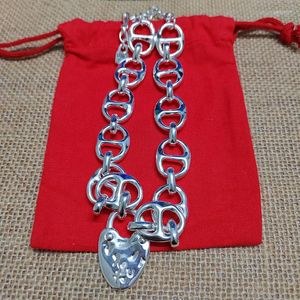 Chains 2023 Spain Unode50 Heart Lock Necklace Christmas Gift Pure Handmade Female Wholesale Free