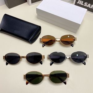 Tasarımcı Sunglass 23SS Vintage Kadın Güneş Gözlüğü Metal Oval CL43235 Güneş Gözlüğü