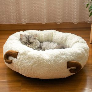 Camas de gato cão cão casca de tanta cesta de animais de estimação Sofá de dormir redonda casa de almofada macia gatos cachorros animais de estimação accesorios atacado cw61