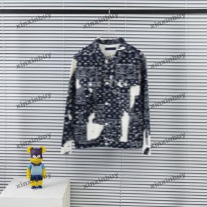 Xinxinbuy Men Designer Coat Jacket Tie Dye Bandanna Pockets Denim 1854 Långärmad kvinnor Blue Black Khaki Red Grey S-2XL