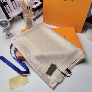 Luis Silks Cotton Blend Women Fashion Silkes Scarf Designers Scarves Top Quality Silk Color-Blocking Fransed Edges Storlek 180cmx70cm 10A