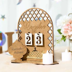 Novelty Items 2023 Wooden Eid Mubarak Pendant Ramadan Decoration For Home Islamic Muslim Table Party Decor EID Gifts Abaya AL Adha Kareem Z0411