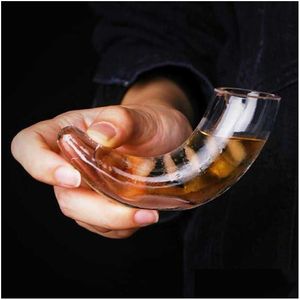Weingläser 80 ml Kreativer Wodka Spanien-Stil Ochsenhorn S Glas Regenbogen Cocktailbecher Bar Nachtclub Tipsy Liquor Spirits X0703 Drop Deliv DH64I