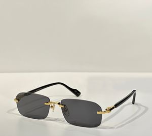 Óculos de sol sem aro retangulares de ouro/cinza homens 1221 copos de sol, designers de sunnies, óculos de sol Sonnenbrille Sun Shades UV400 Eyewear WTH Box