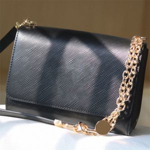 Classic Twist MM Bag Double Chain Shoudler Bags Epi Leather Women Fashion Crossbody Large Inside Pocket Lock Wallet I2Ie#