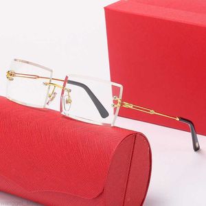 特大のサングラスレディースデザイナーサングラス2チェーンカルティスクエアフレームレスサングラス偏光眼鏡眼鏡57mmガラス