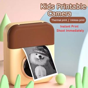 子供のインスタントカメラの子供を印刷してください1080p HDデジタルおもちゃデュアルレンズセルフィーとギフト用のサーマルPOペーパー