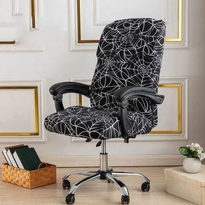 Chair Covers Office Chair Cover Geometry Printed Elastic Computer Chairs Seat Protector Covers Anti-Dirty Stretch Gaming Armchair Slipcovers 231110