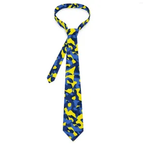 Papillon Con stampa mimetica Cravatta Blu Giallo Design mimetico Collo Colletto elegante per accessori per cravatte per il tempo libero per adulti