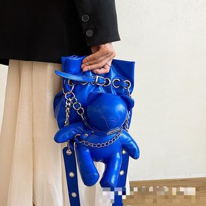 Evening Bags Japanese Trend Bear Crossbody Girl Personality Doll Student Bucket Funny Street Cool Shoulder 230411
