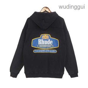 Rhude Designer Hoodie Menshoodie Rhudes Hoody Sweatshirt Uomo Niche Fashion Brand Sudadera Long Lound Neck Pullover Bottoms 6 Bw3b