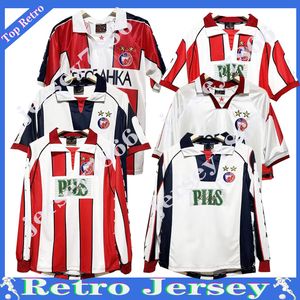 99 01 Estrela Vermelha Belgrado Retro Futebol Jerseys 95 97 Pjanovic Drulic Stankovic Petkovic Vintage Clássico Longo Manga Curta Camisas de Futebol