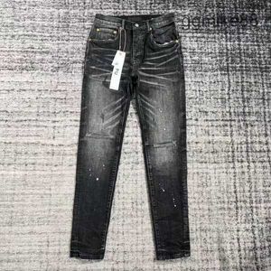 Lila Jeans für Herren, Designer-Jeans, Röhrenjeans, zerrissene Biker-Jeans, schmale gerade Röhrenhose, Stapeljeans, modische Jeans für Herren, Trendmarke, Vintage-Hose für Herren, T6NX