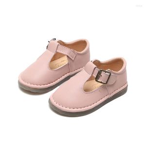 Flat Shoes Kids Spring Kids's Leather Peas Solid Color девочки-одиночка малыш не скользит