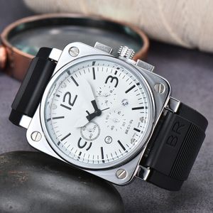 Bell Wrist Watches for men 2023 mens Watches All dials work Quartz Watch High Quality Top Luxury Brand Chronograph Clock BR Fashion Rubber Strap Montre de luxe Type