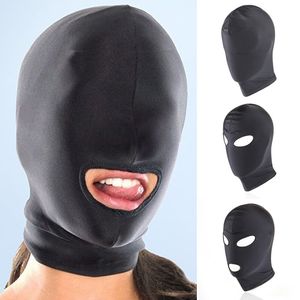 Adult Toys BDSM Sexy Toy 123 Hole Men Women Spandex Balaclava Open Mouth Face Eye Head Sex Mask Costume Slave Game Role Play 230411