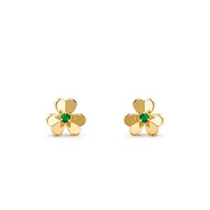 four leaf clover Earrings Natural Shell Gemstone 925 silver designer for woman T0P quality highest counter quality classic style jewelry exquisite gift 010