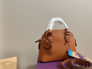 패션 토트 쉘 가방 핸드백 여성 라운드 금속 로고 가죽 지퍼 오프닝 대용량 숄더백 새로운 디자이너