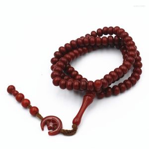 Strand Muslim Black Rosary Beads Armband 8mm Tasbih 99 pärlstav bön med tofs smycken charmarmband för kvinna