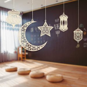 Novelty Items 2023 Eid Wooden Pendant Ornament Eid Mubarak Ramadan Decoration For Home Islamic Muslim Kareem Ramadan Eid Al Adha Party Decor Z0411