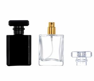 30ml transparent Black glass empty perfume bottle atomizer spray can be filled bottles spray box 443Q