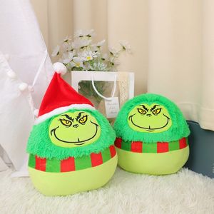 Natal verde pelúcia travesseiro travesseiro cabelo verde monstro verde brinquedo de pelúcia presente de natal casa greencie travesseiro ups/dhl
