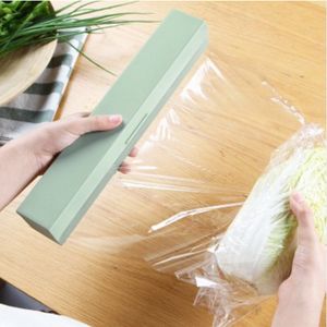 Other Kitchen Tools Cling Film Cutting Box Food Wrap Cutter Dispenser Foil Plastic Storage Holder Accessories 230410