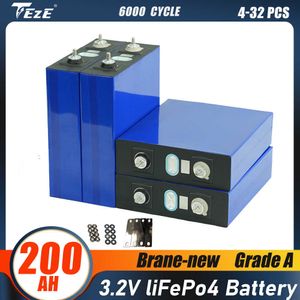 3.2V 200AH LifePo4 Battery Brand New Litium Iron Fosfate Solar Cell Grad A för 12V 24V 48V Båtar Golf Carts Ev RV Forklift