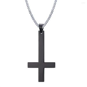 Pendant Necklaces Jewelry Women&girls Black Upside Down Cross Choker Metal