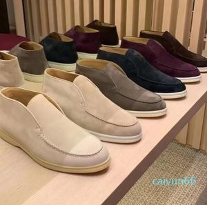 Öppen promenad Suede Casual Shoes Ankle Boots Fashion Women slip On Men's Walking Flats Classic Short Boot Luxury Designer For Shoe Factory Footwear