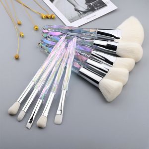 Crystal Makeup Brushes Set Loose Powder Blush Contouring Foundation Eye Shadow Concealer Beauty Tools Full Set 10pcs