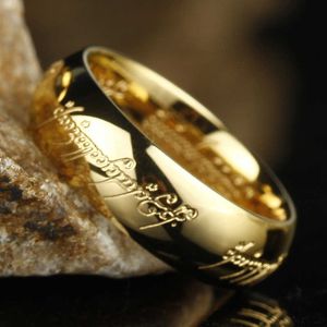 Ringas de banda Um anel de potência 3d esculpido refinado anel de casamento amantes homens homens jóias de moda por atacado P230411