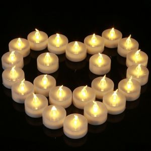 Candele Luci da tè a LED Tealight votivi senza fiamma Candela tremolante Luce Bb Piccoli tè finti elettrici realistici per il tavolo di nozze Dr Dhy53