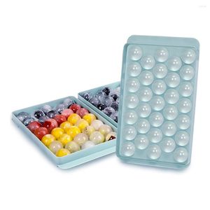 Baking Moulds Round Ice-Cube Trays With Lid Mini Ice Ball Tray For Freezer 3 Pack Mold Making 1 In 33PCS Sphere