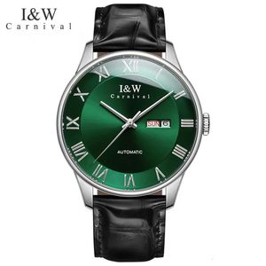 Wristwatches Switzerland Luxury Brand I W CARNIVAL Japan MIYOTA Automatic Mechanical Mens Watches Sapphire Waterproof Calendar Clock C513G 231110