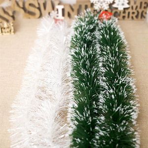 200 cm Wstążka Garland Ozdoby choinkowe świąteczne dekoracje Tops Białe ciemnozielone trzcinę Tinsel Xmas Party Arts Craft287U