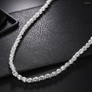 Chains 925 Sterling Silver Necklace 20/24 Inches Chain For Women Men Fashion High Quality Jewelry Christmas Gifts