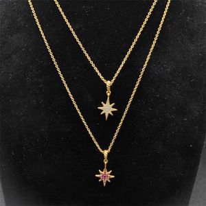 Box Chain Designer Luxury Halsband YS Dy Necklace Maritime North Star Amulet i 18K Yellow Gold