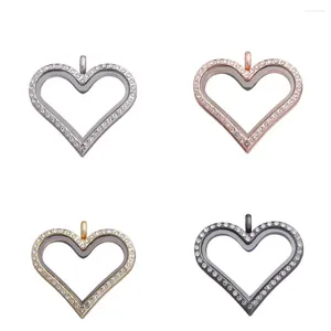 Pendant Necklaces 10Pcs/Lot Clear Heart Glass Ashes Urn Locket Cremation Couple Love Living Picture Relicario Colgantes Jewelry