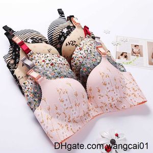 Bras Women Flower Print Szew Bra Seksowna bielizna kwiatowa push up jednoczęściowa bieliźna 4113