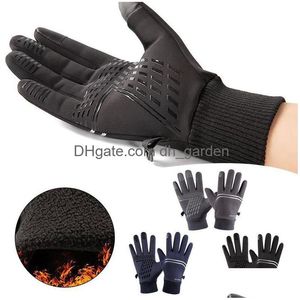 Перчатки с пятью пальцами Черные спортивные перчатки Touchsn для женщин и мужчин Зимние велосипедные лыжные перчатки Telefingers Водонепроницаемые теплые варежки Handsch Dhgarden Dhgea