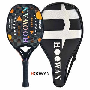 Tennis Rackets HOOWAN Buckmie Brand 18K Pro Beach Racket Carbon Fiber Paddle for Advanced Offensive 20mm Light Tip 231110